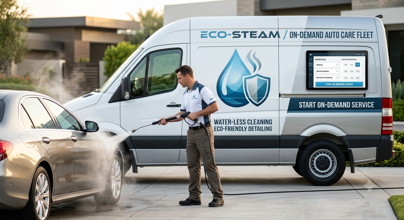 Mobile Eco-Steam Auto Detailing & On-Demand Care Fleet